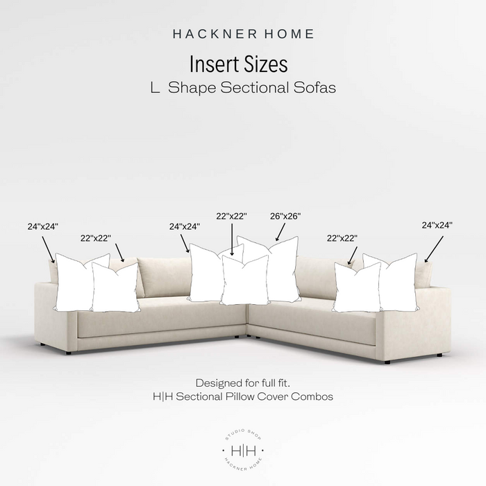 Sectional Pillow Inserts for L-Shaped Bench | Square Center Design