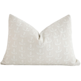 Stitched Leaves White Pillow Cover