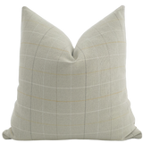Taupe Mustard Plaid Pillow Cover