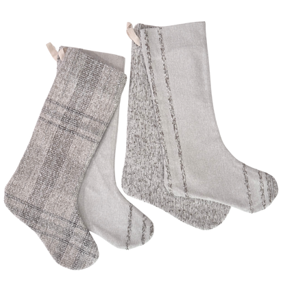Textured Christmas Stockings Set of Four