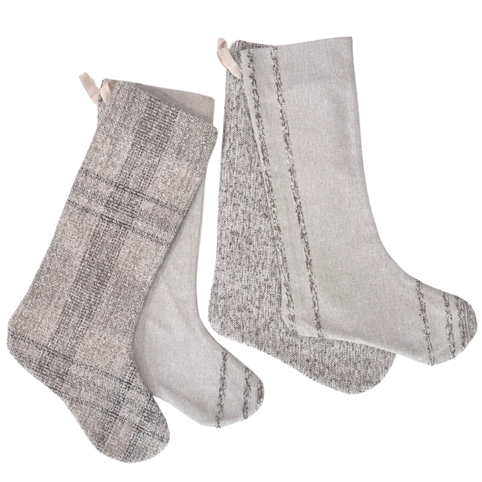 Textured Christmas Stockings Set of Four