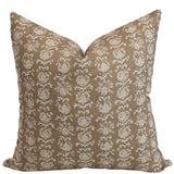 Thistle Meadow Linen Block Print Pillow Cover