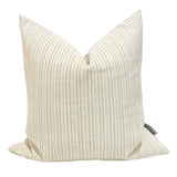 Linen Stripes | Cream & Taupe Pillow Cover