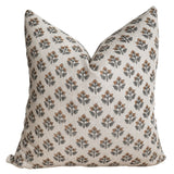 Zinnia Orange Floral Block Print Pillow Cover