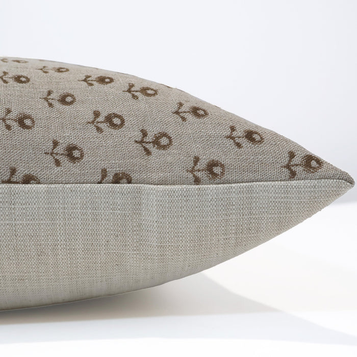 Acorn Blossom Block Print Pillow Cover