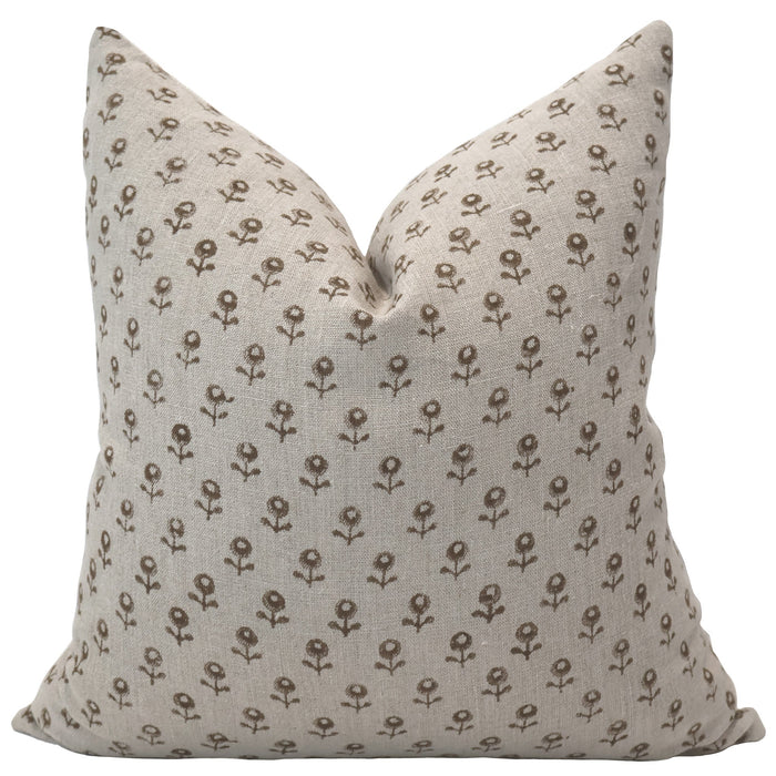 Acorn Blossom Block Print Pillow Cover