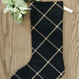Black Diamond Plaid Christmas Stocking