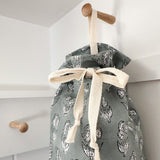 Cloth Grocery Bag Holder 'Blue Linen Floral'