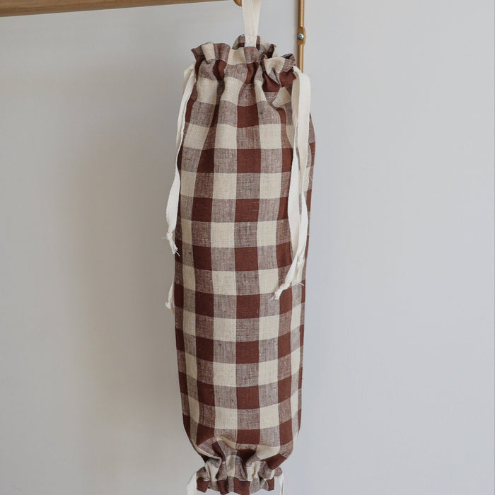 Cloth Grocery Bag Holder 'Warm Check'