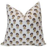 Dandelion | Brown Floral Block Print Pillow Cover