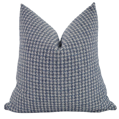 Jacquard Houndstooth | Blue Pillow Cover