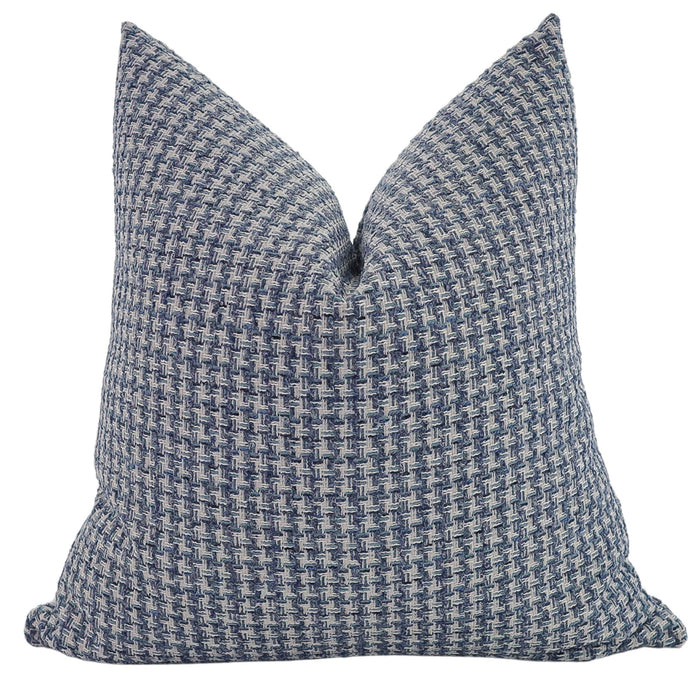 Jacquard Houndstooth | Blue Pillow Cover
