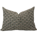 Muted Blue Floral Block Print Pillow Cover