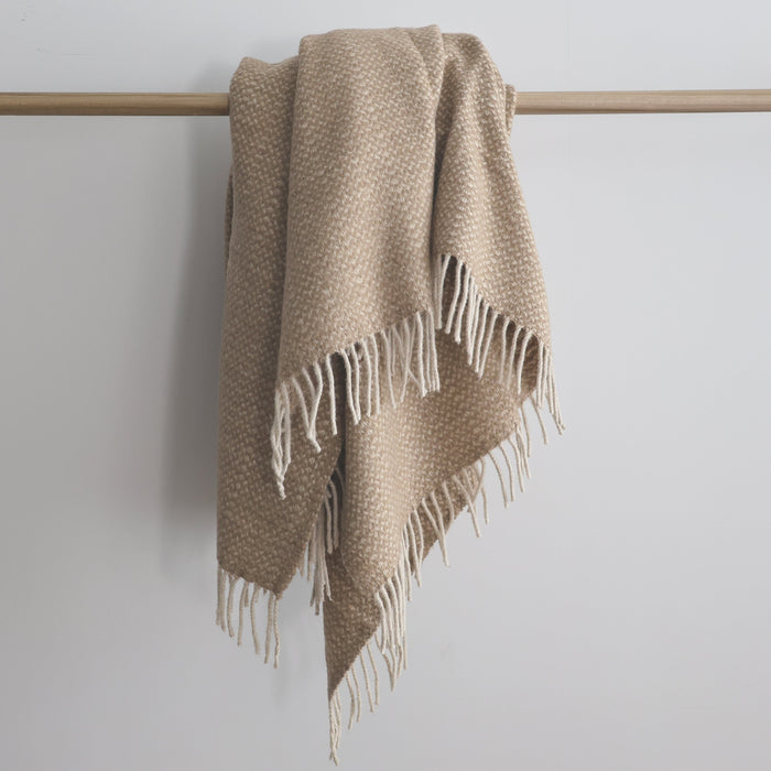 Recycled Wool Blend Throw | Beige