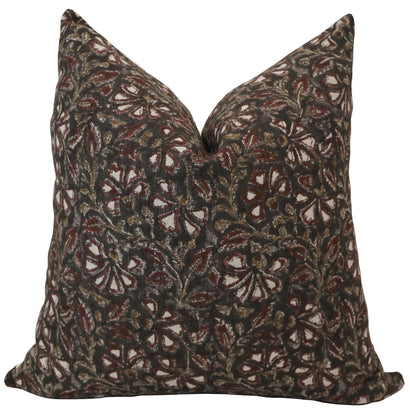 Shadow & Bloom Block Print Pillow Cover
