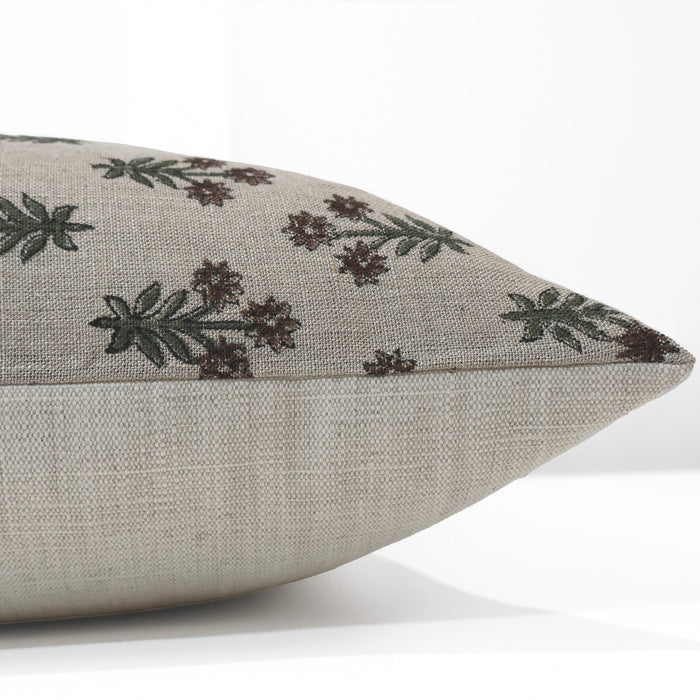 Wood Lily Block Print Pillow Cover