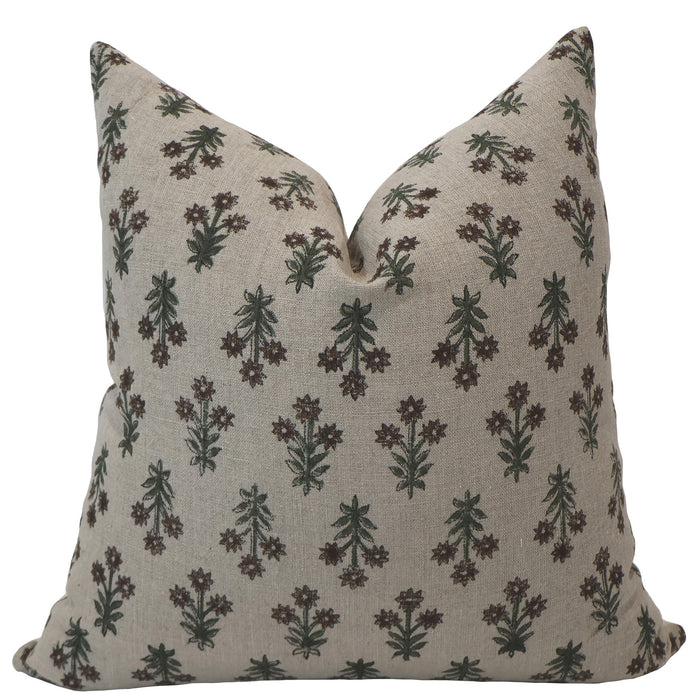 Wood Lily Block Print Pillow Cover