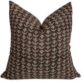 Coffee Bean Block Print Pillow Cover