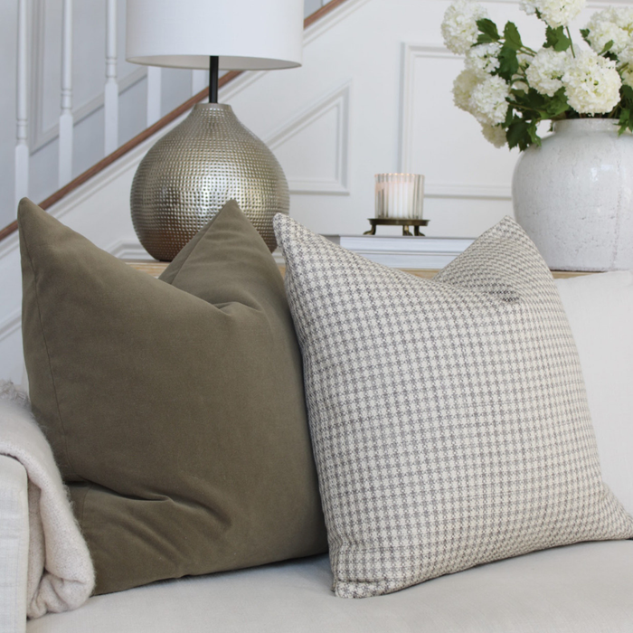 Olive Velvet Pillow Cover